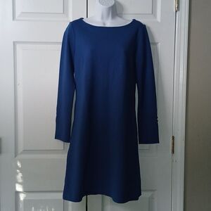 Ann Taylor royal blue long sleeve sheath midi party holiday dress  Sz S